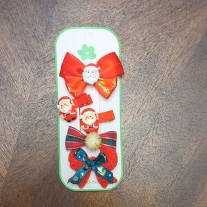 Christmas Santa Hair Clips Set of 5